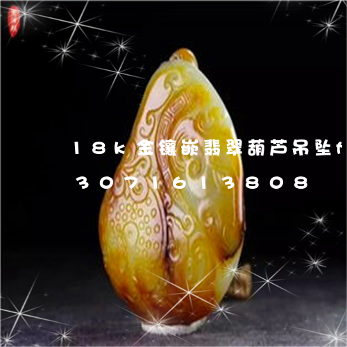 18k金镶嵌翡翠葫芦吊坠fab/2023071613808