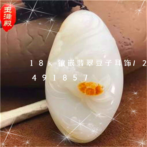 18k镶嵌翡翠豆子耳饰/2023031491857