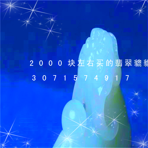 2000块左右买的翡翠貔貅怎样/2023071574917