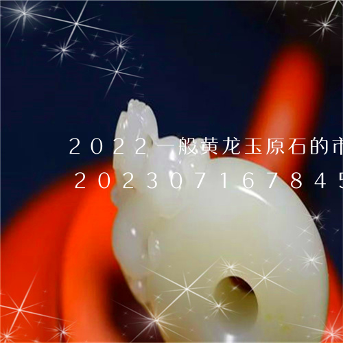 2022一般黄龙玉原石的市场价是多少/2023071678453