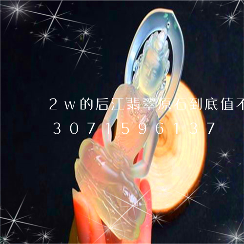 2w的后江翡翠原石到底值不值呢/2023071596137