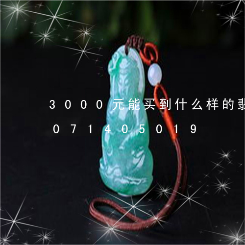 3000元能买到什么样的翡翠/2023071405019