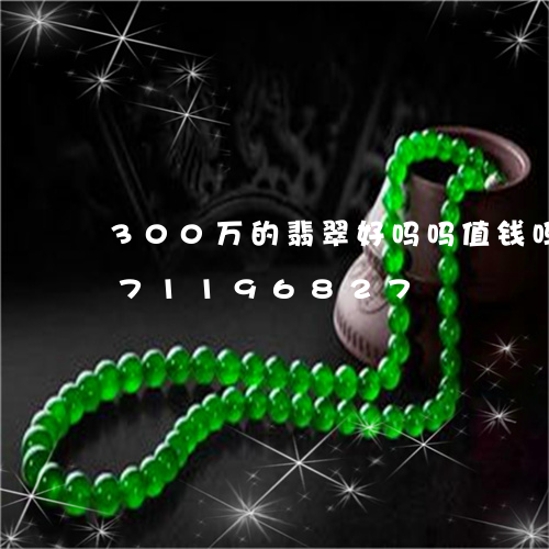 300万的翡翠好吗吗值钱吗/2023071196827