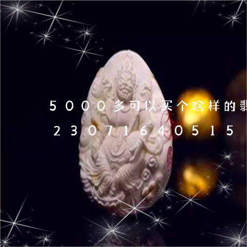 5000多可以买个啥样的翡翠貔貅/2023071640515