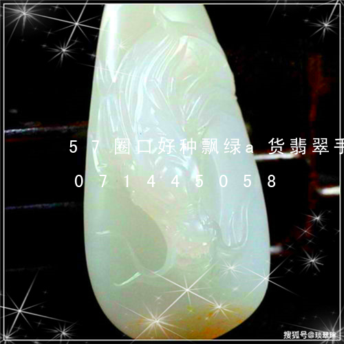 57圈口好种飘绿a货翡翠手镯/2023071445058