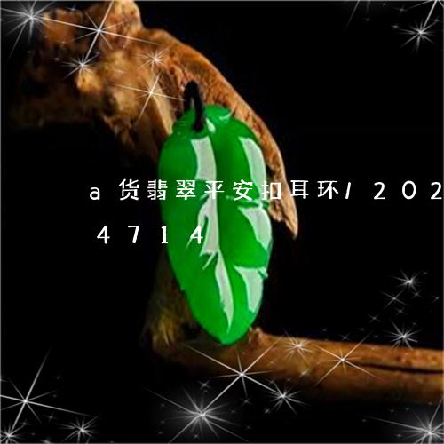 a货翡翠平安扣耳环/2023110114714