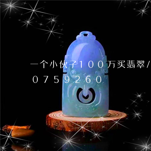 一个小伙子100万买翡翠/2023110759260