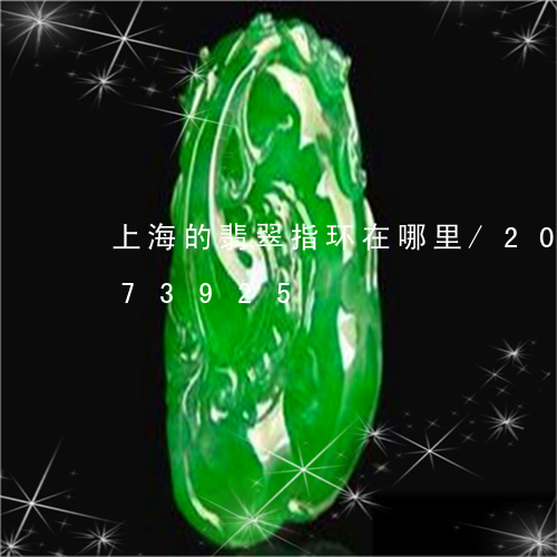 上海的翡翠指环在哪里/2023072273925