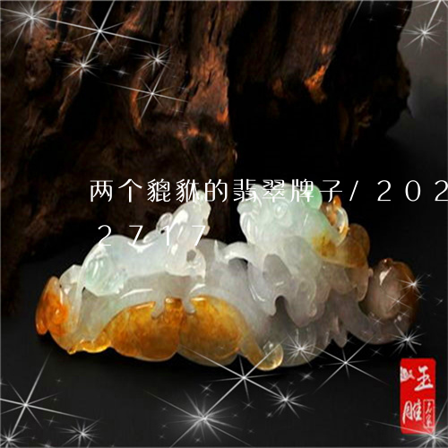 两个貔貅的翡翠牌子/2023102592717