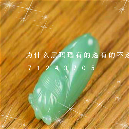 为什么黑玛瑙有的透有的不透/2023071243705