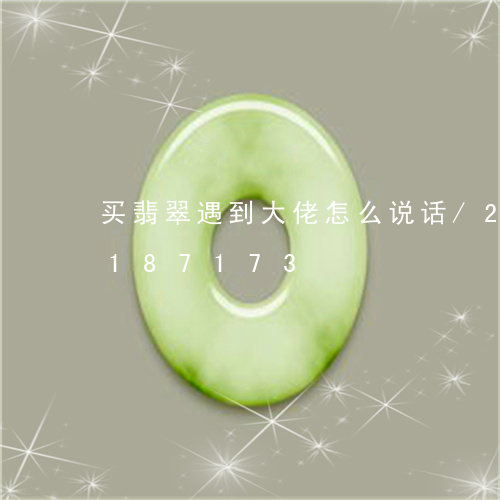 买翡翠遇到大佬怎么说话/2023110187173