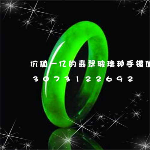 价值一亿的翡翠玻璃种手镯值钱吗/2023073122692