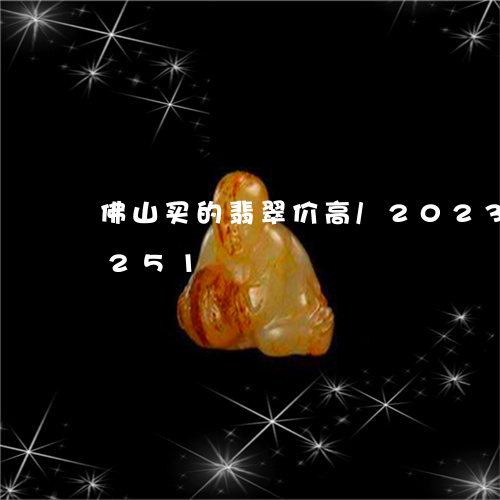 佛山买的翡翠价高/2023102468251