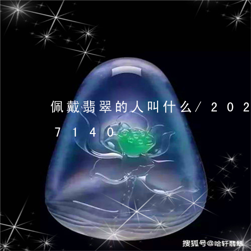 佩戴翡翠的人叫什么/2023120487140