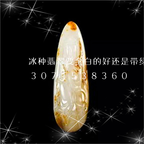 冰种翡翠要全白的好还是带绿点的/2023071538360