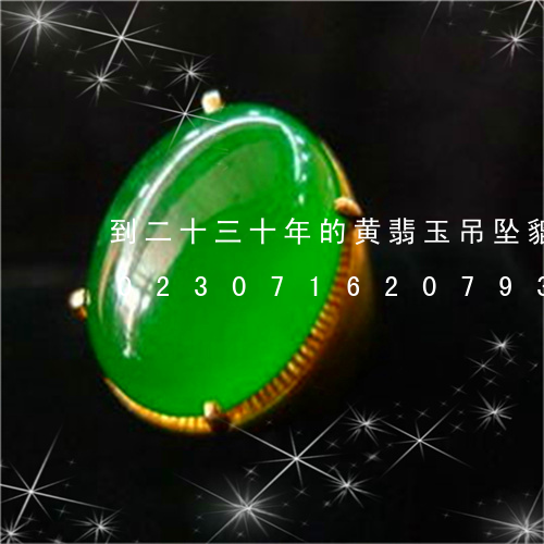 到二十三十年的黄翡玉吊坠貔貅怎么办/2023071620793