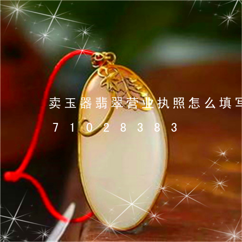 卖玉器翡翠营业执照怎么填写/2023071028383