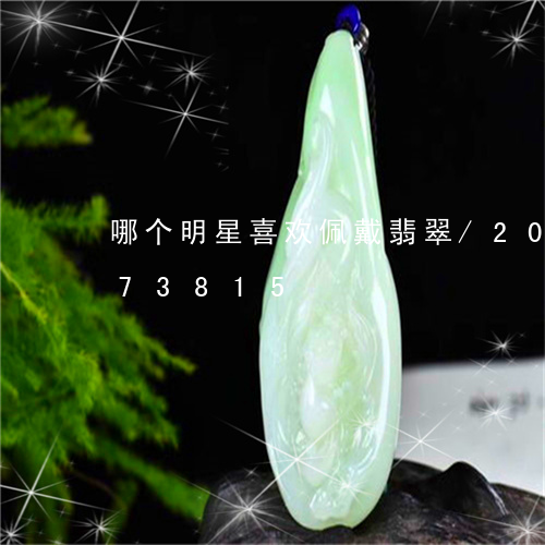 哪个明星喜欢佩戴翡翠/2023092973815