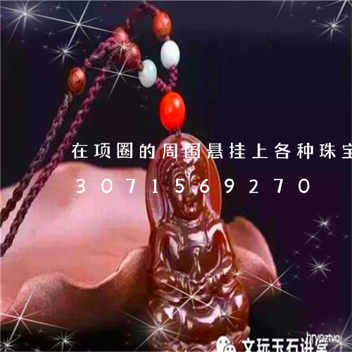 在项圈的周围悬挂上各种珠宝玉石/2023071569270