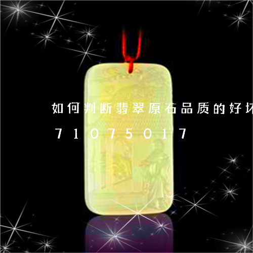 如何判断翡翠原石品质的好坏/2023071075017