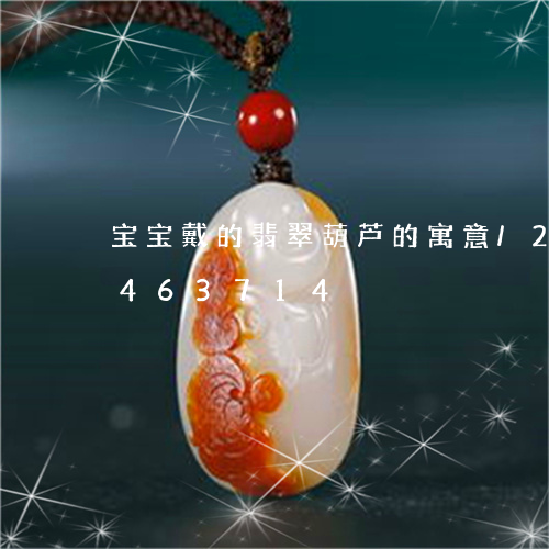 宝宝戴的翡翠葫芦的寓意/2023112463714