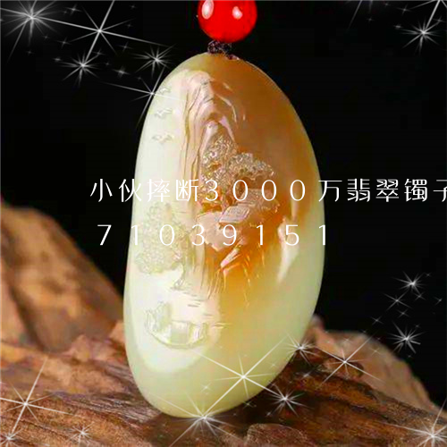 小伙摔断3000万翡翠镯子/2023071039151