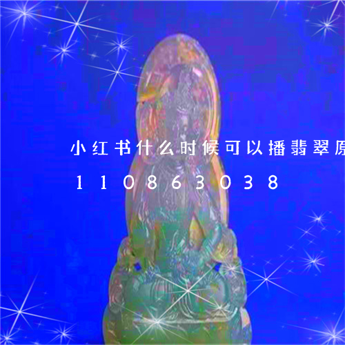 小红书什么时候可以播翡翠原石/2023110863038