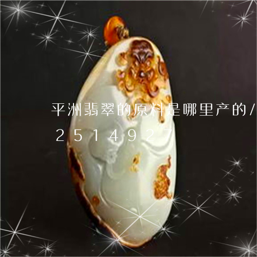 平洲翡翠的原料是哪里产的/2023112514927