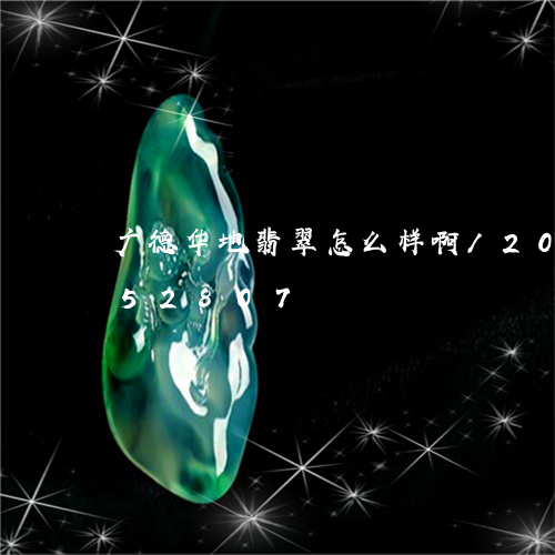 广德华地翡翠怎么样啊/2023120652807