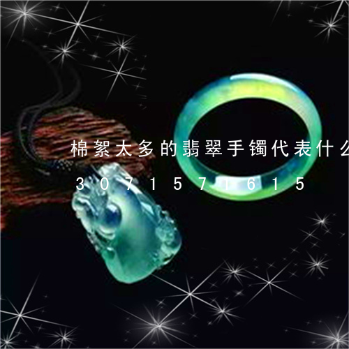 棉絮太多的翡翠手镯代表什么意思/2023071571615