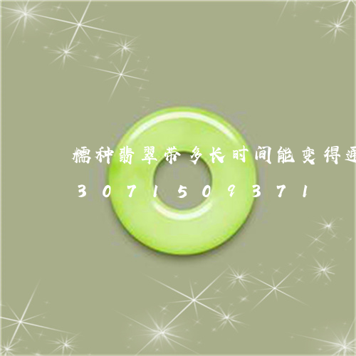 糯种翡翠带多长时间能变得通透些/2023071509371