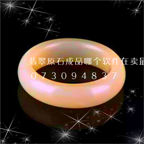 翡翠原石成品哪个软件在卖最好/2023073094837