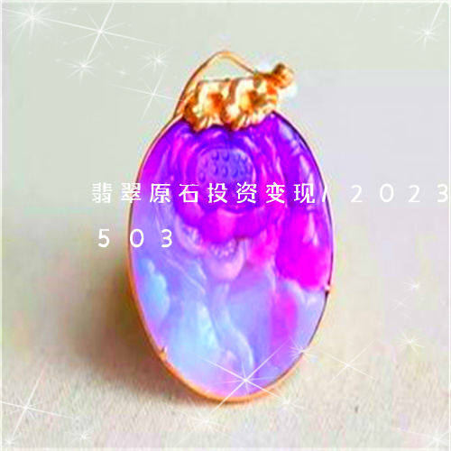 翡翠原石投资变现/2023120531503