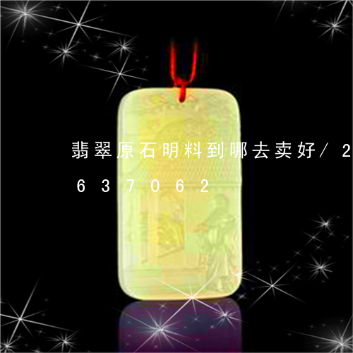 翡翠原石明料到哪去卖好/2023111637062