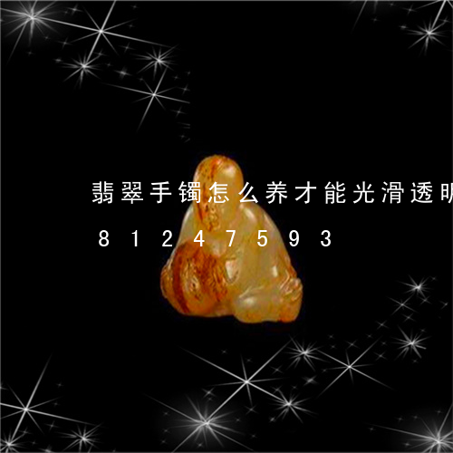 翡翠手镯怎么养才能光滑透明/2023081247593