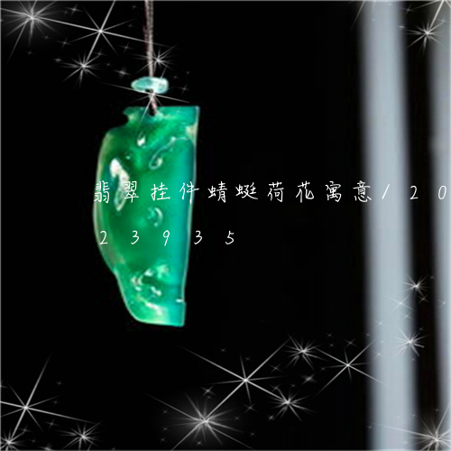 翡翠挂件蜻蜓荷花寓意/2023120723935