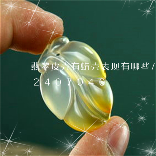 翡翠皮壳有蜡壳表现有哪些/2023072407040