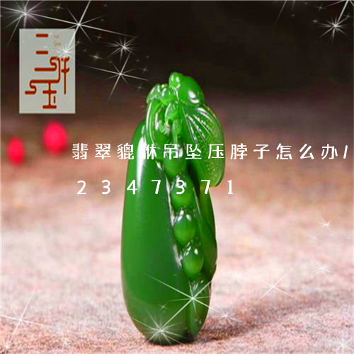 翡翠貔貅吊坠压脖子怎么办/2023072347371