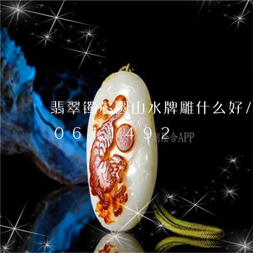 翡翠镯芯圆山水牌雕什么好/2023110611492