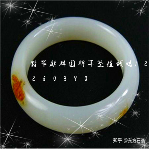 翡翠麒麟圆牌耳坠值钱吗/2023110250390