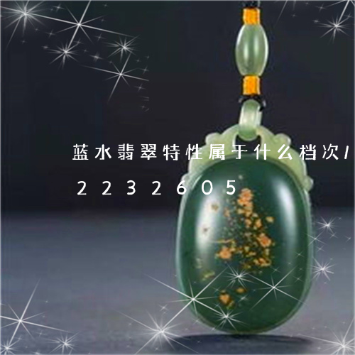 蓝水翡翠特性属于什么档次/2023072232605