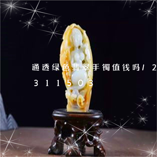 通透绿色翡翠手镯值钱吗/2023072311503