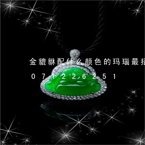 金貔貅配什么颜色的玛瑙最招财/2023071226251