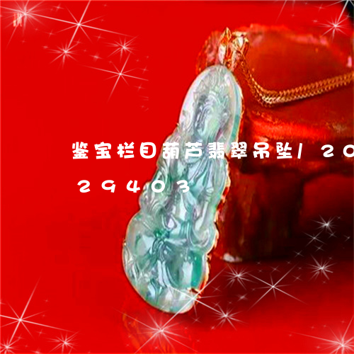 鉴宝栏目葫芦翡翠吊坠/2023120829403