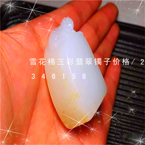 雪花棉三彩翡翠镯子价格/2023072346158