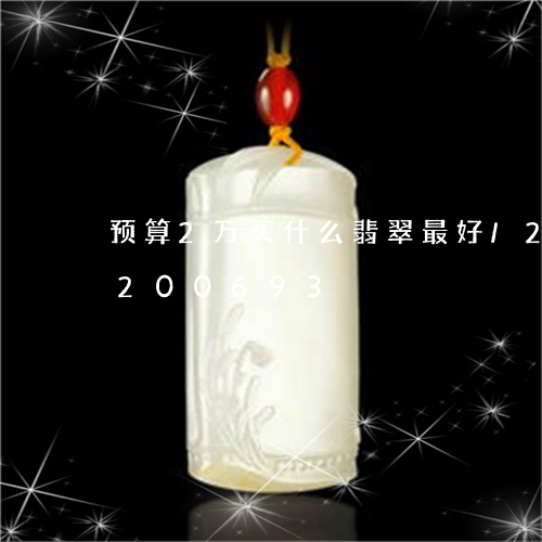 预算2万买什么翡翠最好/2023072200693