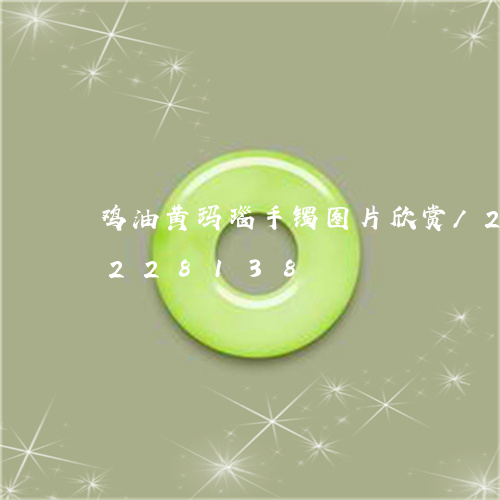 鸡油黄玛瑙手镯图片欣赏/2023072228138